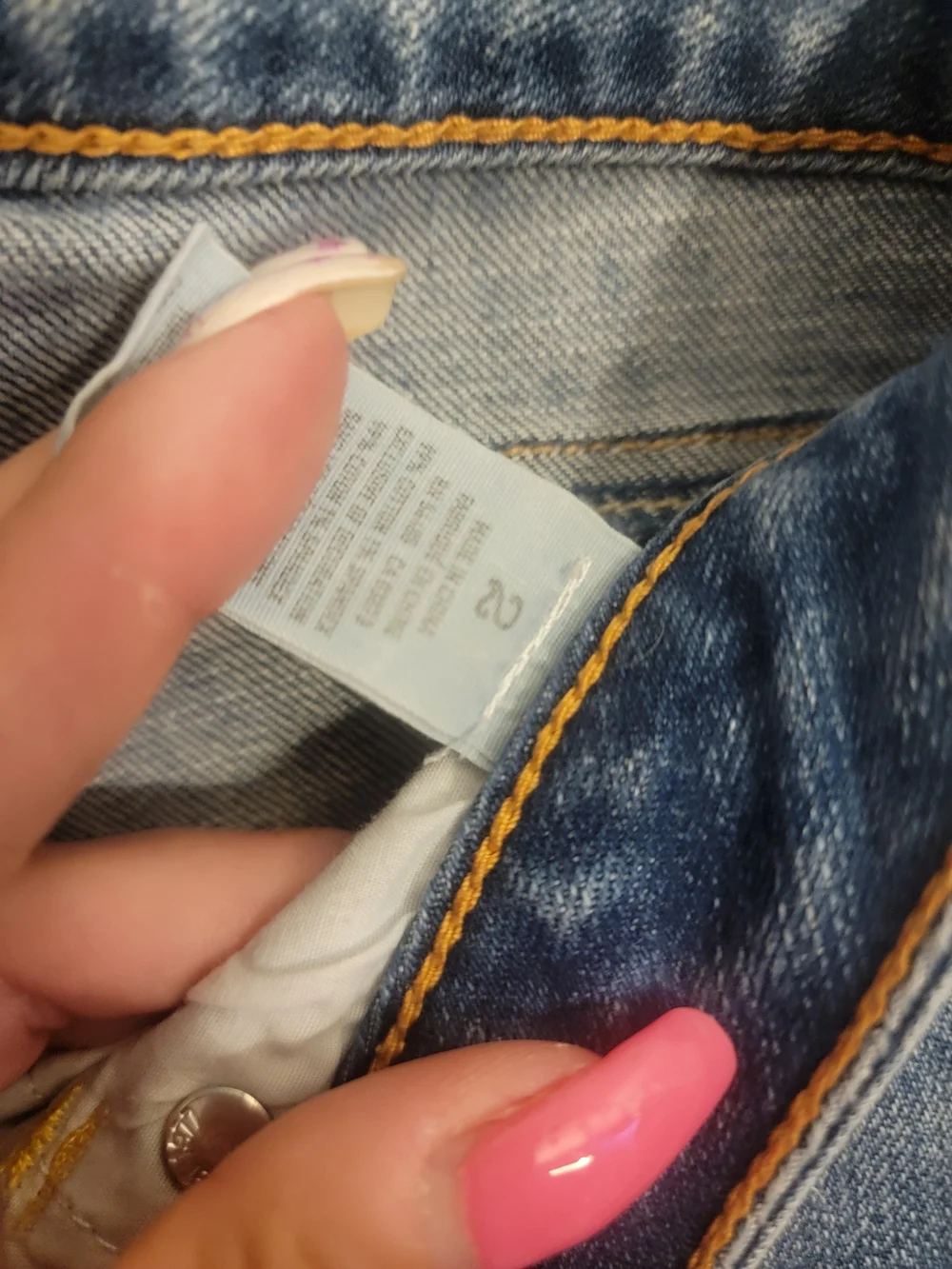 Light Wash Denim Shorts with Contrast Topstitching